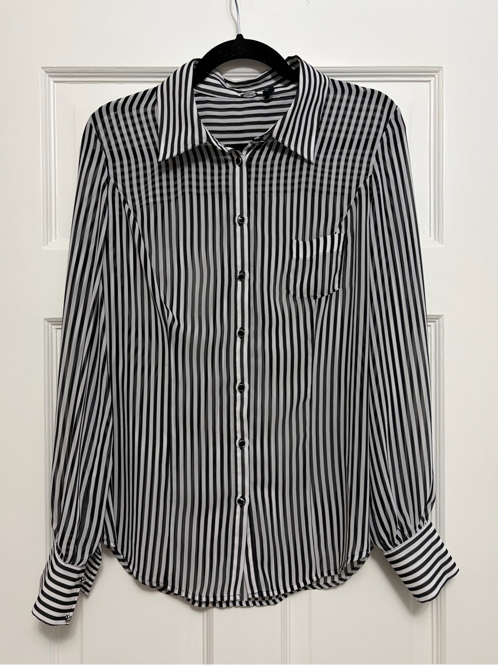 Guess Striped Button-Down Blouse